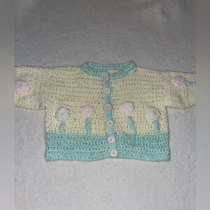 Handmade crochet baby sweater
